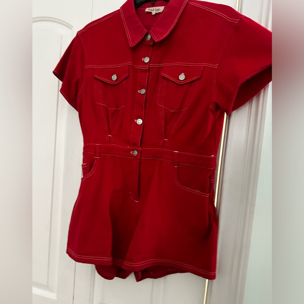 a red romper is very good condition only worn a couple of times!!